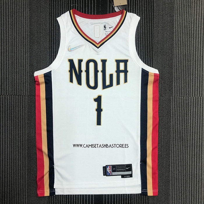 Zion Williamson NO 1 Camiseta New Orleans Pelicans Ciudad 2021-22 Blanco